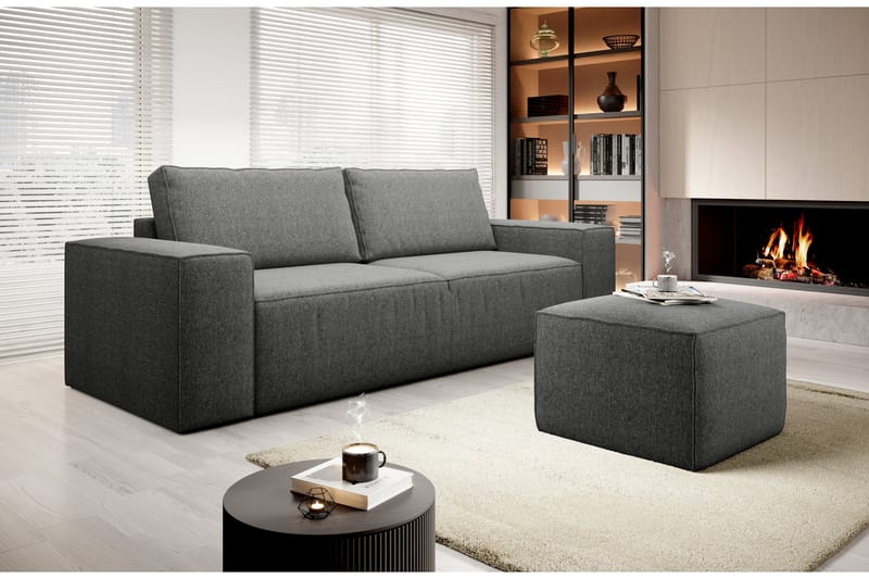 Kamli Bäddsoffa 3-sits med Förvaring - Grå - Möbler - Soffa - Bäddsoffa