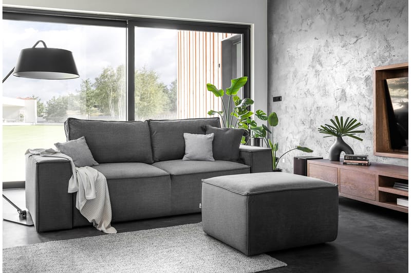 Kamli Bäddsoffa 3-sits med Förvaring - Grå - Möbler - Soffa - Bäddsoffa