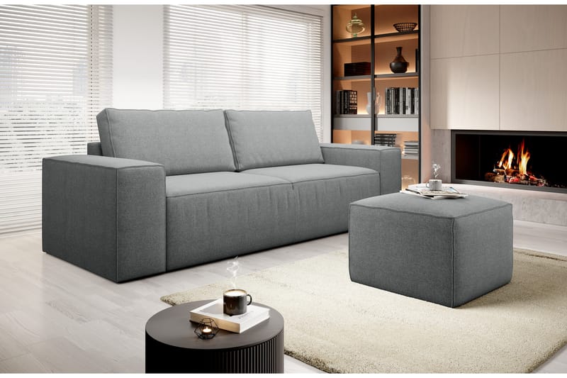 Kamli Bäddsoffa 3-sits med Förvaring - Grå - Möbler - Soffa - Bäddsoffa