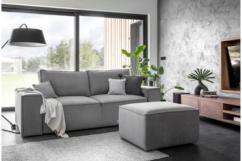 Kamli Bäddsoffa 3-sits med Förvaring - Grå - Möbler - Soffa - Bäddsoffa
