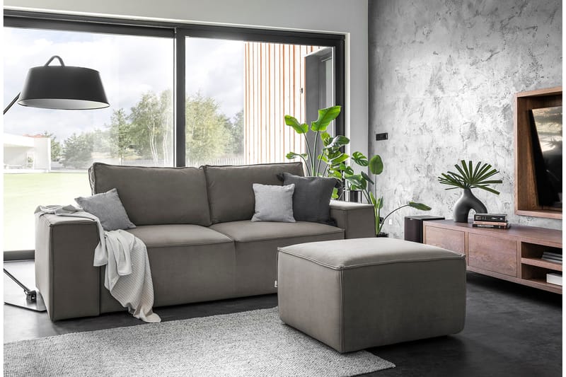 Kamli Bäddsoffa 3-sits med Förvaring - Grå - Möbler - Soffa - Bäddsoffa