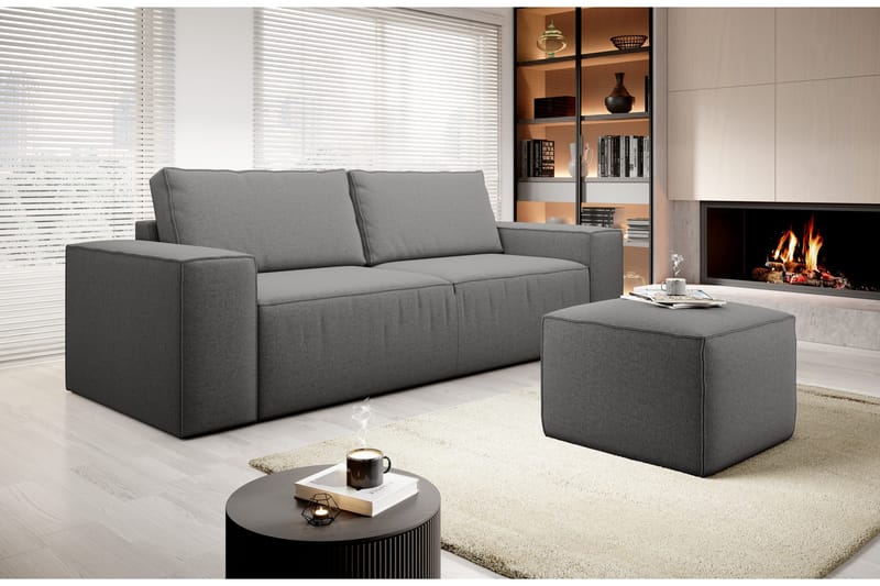 Kamli Bäddsoffa 3-sits med Förvaring - Grå - Möbler - Soffa - Bäddsoffa