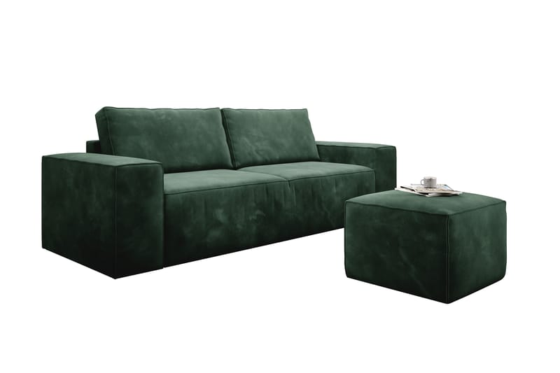 Kamli Bäddsoffa 3-sits med Förvaring - Grön - Möbler - Soffa - Bäddsoffa