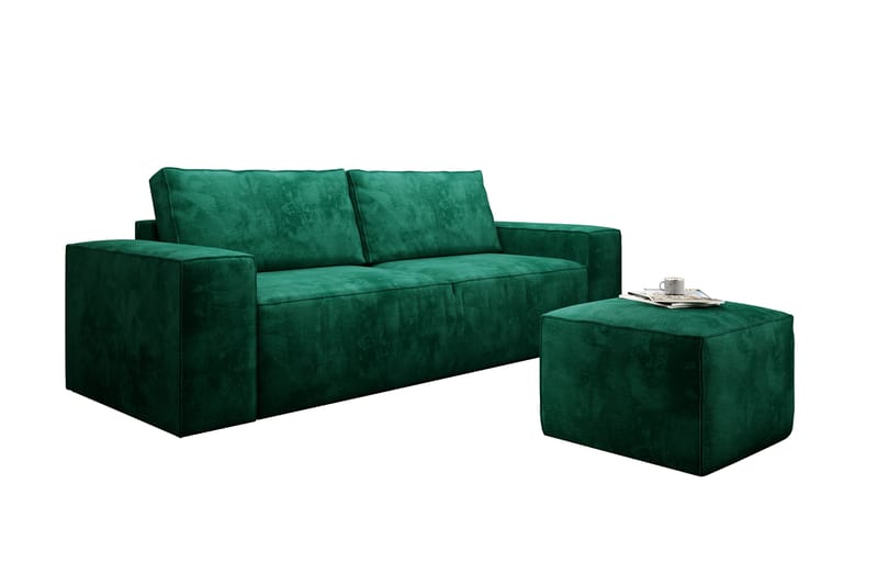 Kamli Bäddsoffa 3-sits med Förvaring - Grön - Möbler - Soffa - Bäddsoffa