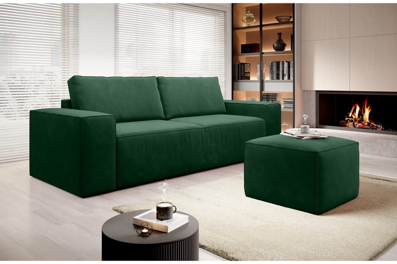 Kamli Bäddsoffa 3-sits med Förvaring - Grön - Möbler - Soffa - Bäddsoffa