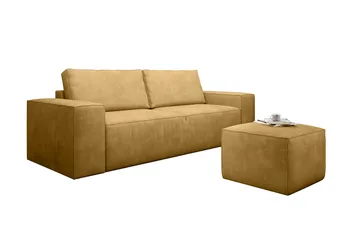 Kamli Bäddsoffa 3-sits med Förvaring - Gul - Möbler - Soffa - Bäddsoffa