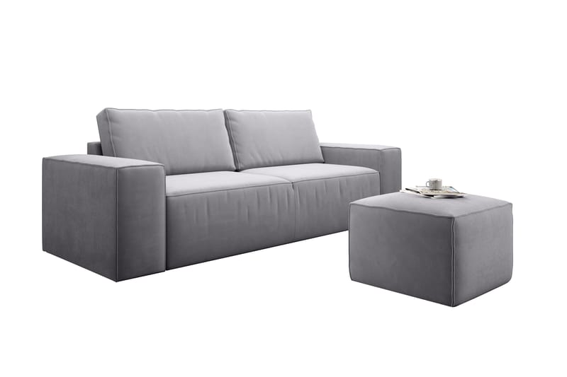 Kamli Bäddsoffa 3-sits med Förvaring - Ljusgrå - Möbler - Soffa - Bäddsoffa
