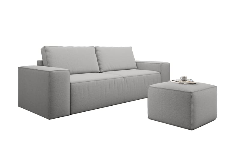 Kamli Bäddsoffa 3-sits med Förvaring - Ljusgrå - Möbler - Soffa - Bäddsoffa