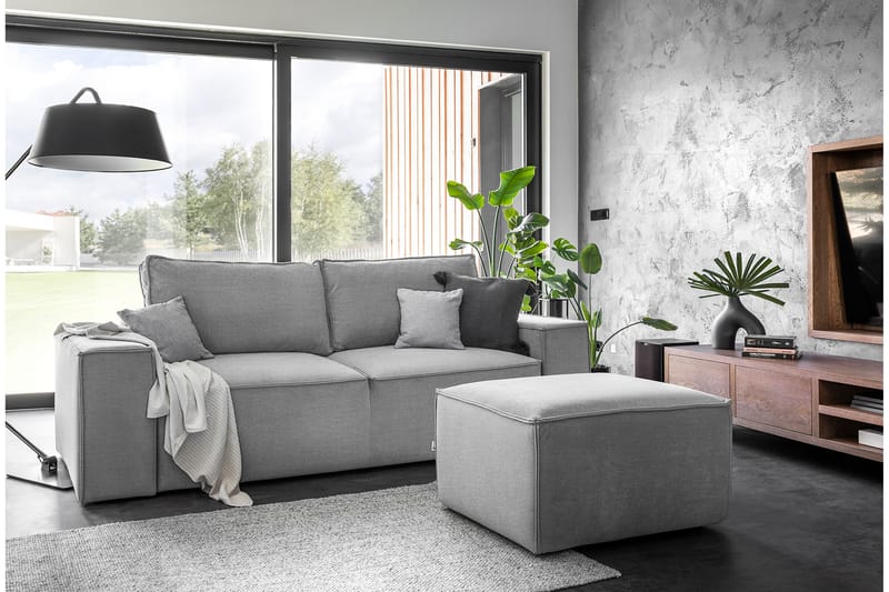 Kamli Bäddsoffa 3-sits med Förvaring - Ljusgrå - Möbler - Soffa - Bäddsoffa