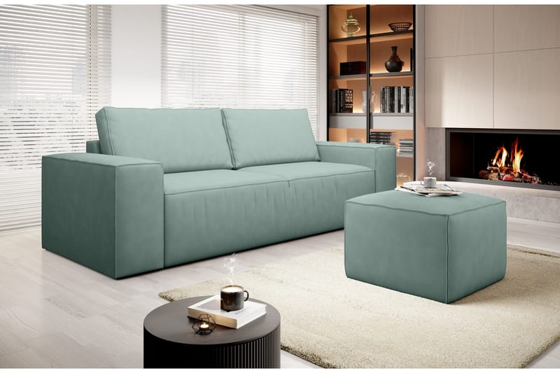 Kamli Bäddsoffa 3-sits med Förvaring - Ljusgrön - Möbler - Soffa - Bäddsoffa