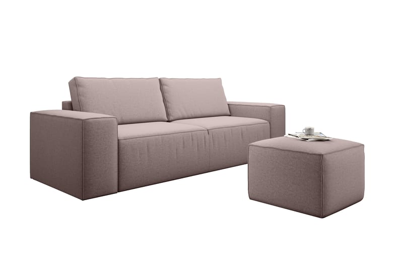 Kamli Bäddsoffa 3-sits med Förvaring - Ljusrosa - Möbler - Soffa - Bäddsoffa