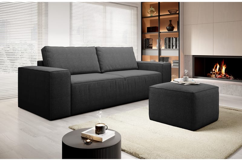 Kamli Bäddsoffa 3-sits med Förvaring - Mörkgrå - Möbler - Soffa - Bäddsoffa