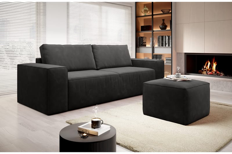 Kamli Bäddsoffa 3-sits med Förvaring - Mörkgrå - Möbler - Soffa - Bäddsoffa
