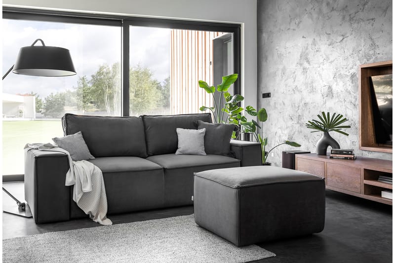 Kamli Bäddsoffa 3-sits med Förvaring - Mörkgrå - Möbler - Soffa - Bäddsoffa