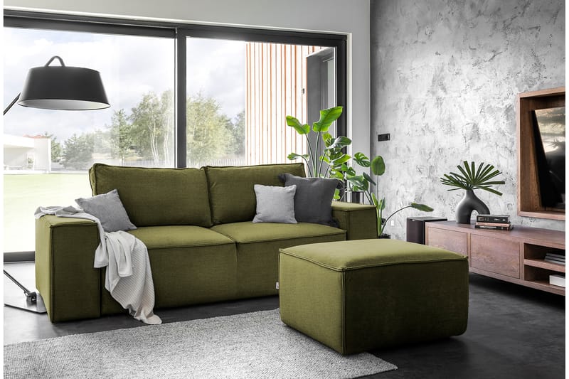 Kamli Bäddsoffa 3-sits med Förvaring - Olivgrön - Möbler - Soffa - Bäddsoffa