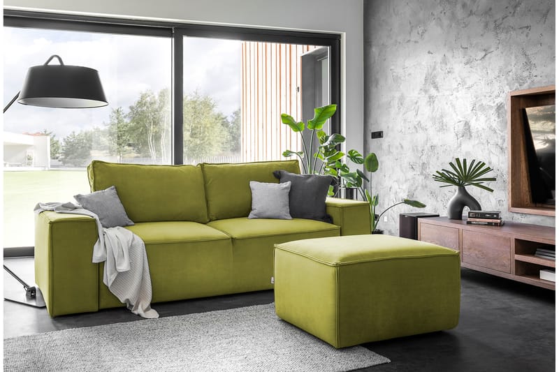Kamli Bäddsoffa 3-sits med Förvaring - Olivgrön - Möbler - Soffa - Bäddsoffa