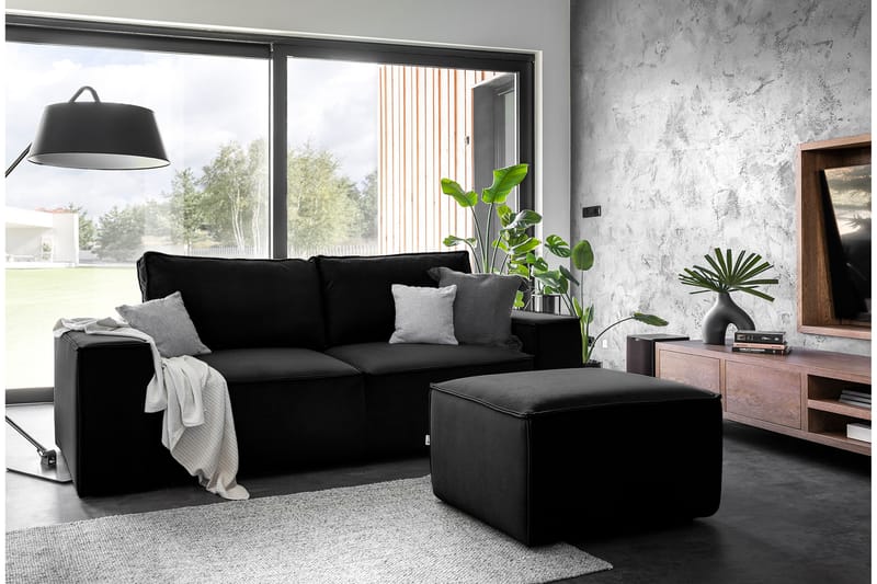 Kamli Bäddsoffa 3-sits med Förvaring - Svart - Möbler - Soffa - Bäddsoffa
