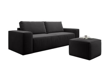 Kamli Bäddsoffa 3-sits med Förvaring - Svart - Möbler - Soffa - Bäddsoffa