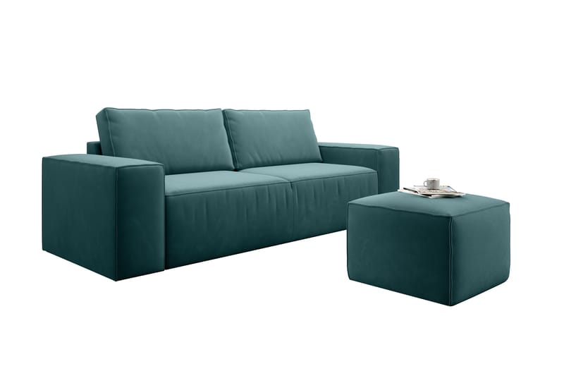 Kamli Bäddsoffa 3-sits med Förvaring - Turkos - Möbler - Soffa - Bäddsoffa