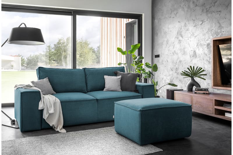 Kamli Bäddsoffa 3-sits med Förvaring - Turkos - Möbler - Soffa - Bäddsoffa