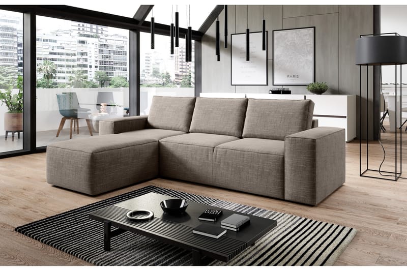 Kamli Bäddsoffa m. Divan med Förvaring - Beige - Möbler - Soffa - Bäddsoffa
