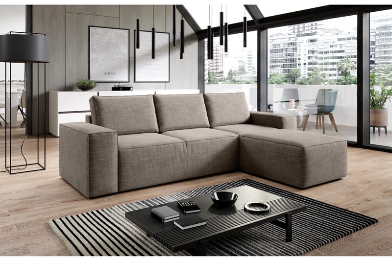 Kamli Bäddsoffa m. Divan med Förvaring - Beige - Möbler - Soffa - Bäddsoffa