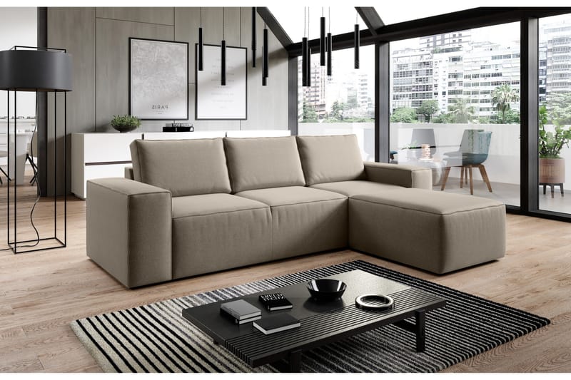 Kamli Bäddsoffa m. Divan med Förvaring - Beige - Möbler - Soffa - Bäddsoffa