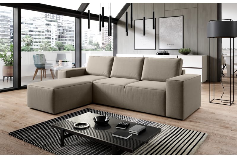 Kamli Bäddsoffa m. Divan med Förvaring - Beige - Möbler - Soffa - Bäddsoffa