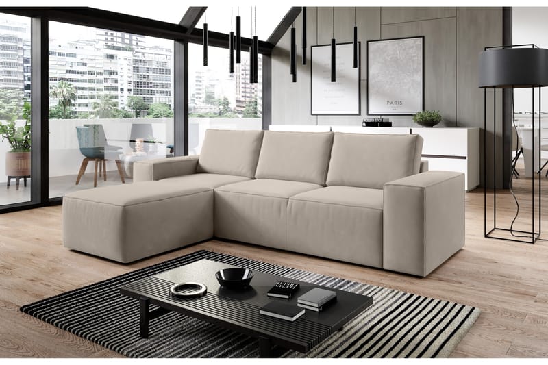 Kamli Bäddsoffa m. Divan med Förvaring - Beige - Möbler - Soffa - Bäddsoffa