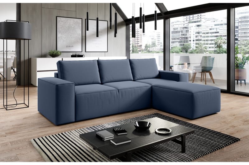 Kamli Bäddsoffa m. Divan med Förvaring - Blå - Möbler - Soffa - Bäddsoffa