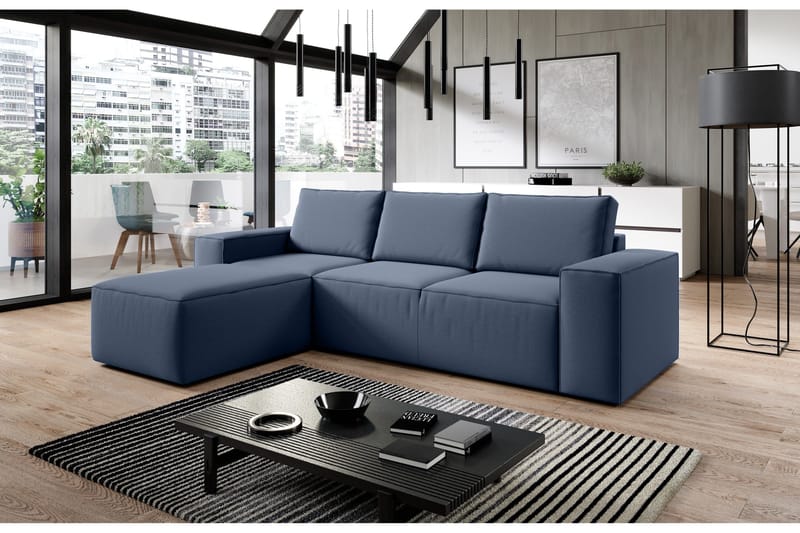 Kamli Bäddsoffa m. Divan med Förvaring - Blå - Möbler - Soffa - Bäddsoffa