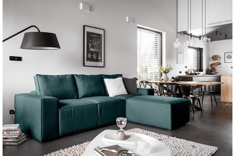 Kamli Bäddsoffa m. Divan med Förvaring - Blå - Möbler - Soffa - Bäddsoffa