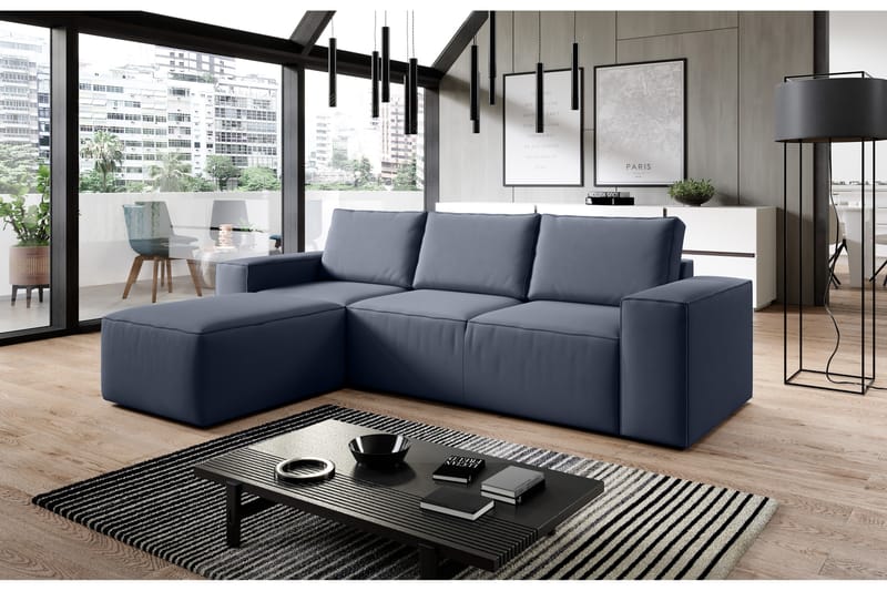 Kamli Bäddsoffa m. Divan med Förvaring - Blå - Möbler - Soffa - Bäddsoffa
