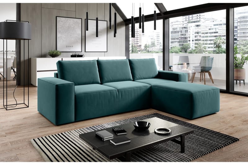 Kamli Bäddsoffa m. Divan med Förvaring - Blå - Möbler - Soffa - Bäddsoffa