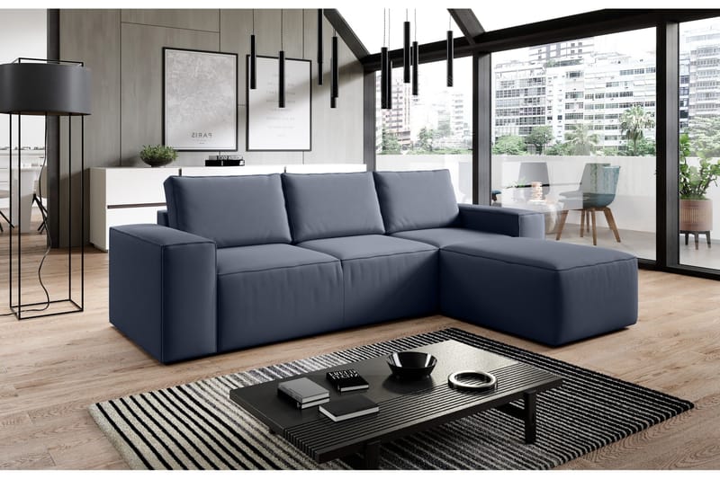 Kamli Bäddsoffa m. Divan med Förvaring - Blå - Möbler - Soffa - Bäddsoffa