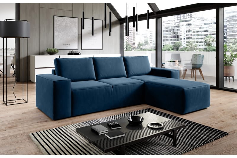 Kamli Bäddsoffa m. Divan med Förvaring - Blå - Möbler - Soffa - Bäddsoffa