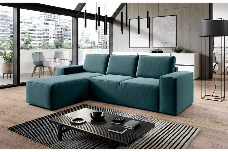 Kamli Bäddsoffa m. Divan med Förvaring - Blå - Möbler - Soffa - Bäddsoffa