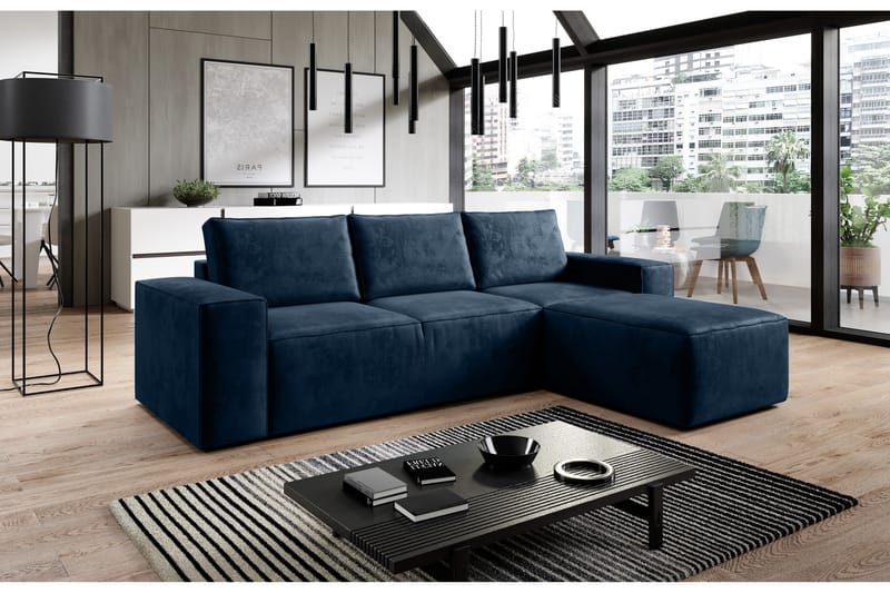 Kamli Bäddsoffa m. Divan med Förvaring - Blå - Möbler - Soffa - Bäddsoffa