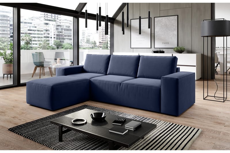 Kamli Bäddsoffa m. Divan med Förvaring - Blå - Möbler - Soffa - Bäddsoffa