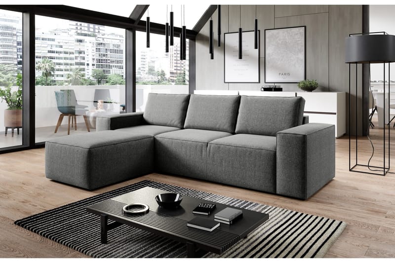 Kamli Bäddsoffa m. Divan med Förvaring - Grå - Möbler - Soffa - Bäddsoffa