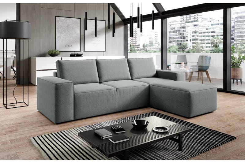 Kamli Bäddsoffa m. Divan med Förvaring - Grå - Möbler - Soffa - Bäddsoffa