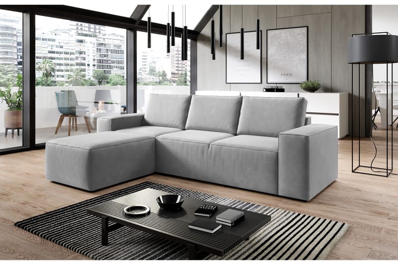 Kamli Bäddsoffa m. Divan med Förvaring - Grå - Möbler - Soffa - Bäddsoffa