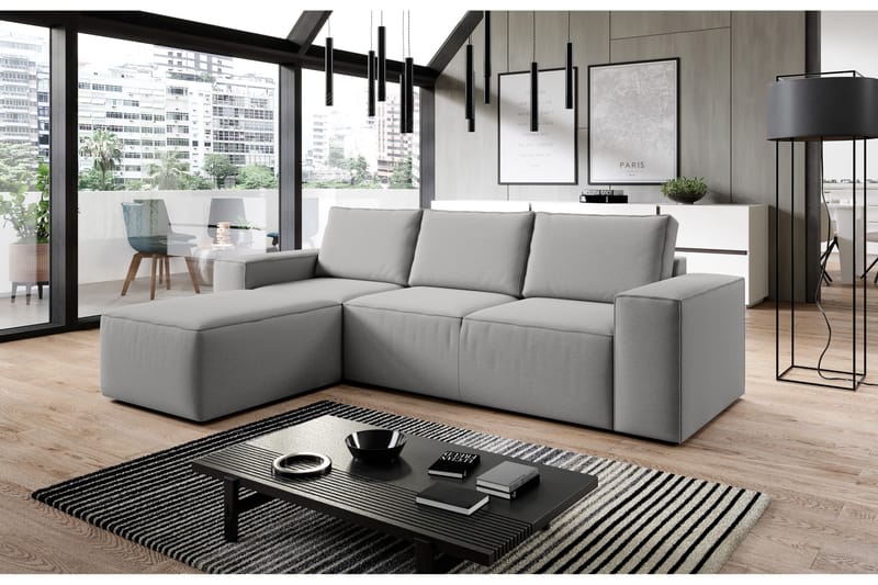 Kamli Bäddsoffa m. Divan med Förvaring - Grå - Möbler - Soffa - Bäddsoffa
