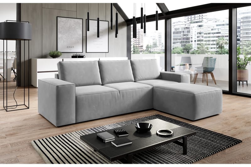 Kamli Bäddsoffa m. Divan med Förvaring - Grå - Möbler - Soffa - Bäddsoffa