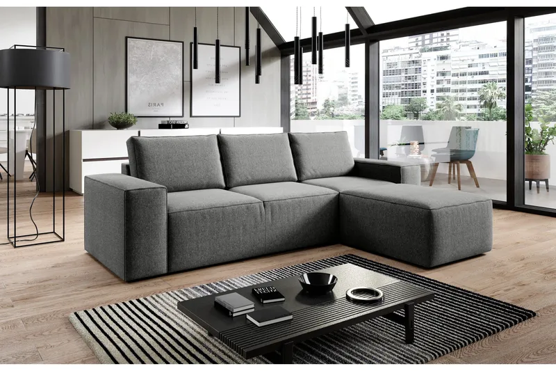 Kamli Bäddsoffa m. Divan med Förvaring - Grå - Möbler - Soffa - Bäddsoffa