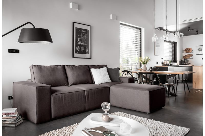 Kamli Bäddsoffa m. Divan med Förvaring - Grå - Möbler - Soffa - Bäddsoffa