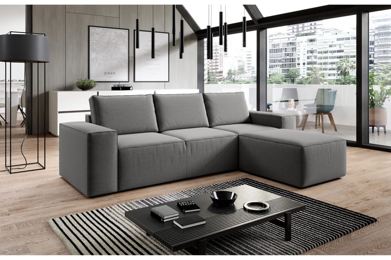 Kamli Bäddsoffa m. Divan med Förvaring - Grå - Möbler - Soffa - Bäddsoffa