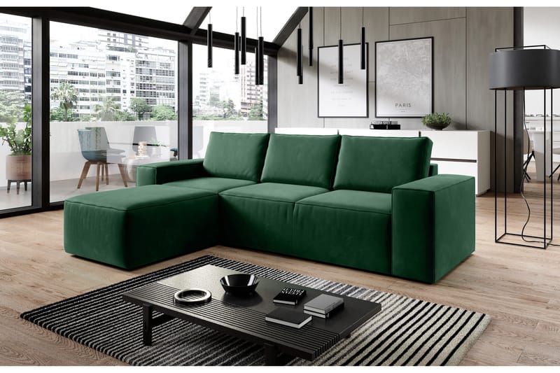 Kamli Bäddsoffa m. Divan med Förvaring - Grön - Möbler - Soffa - Bäddsoffa