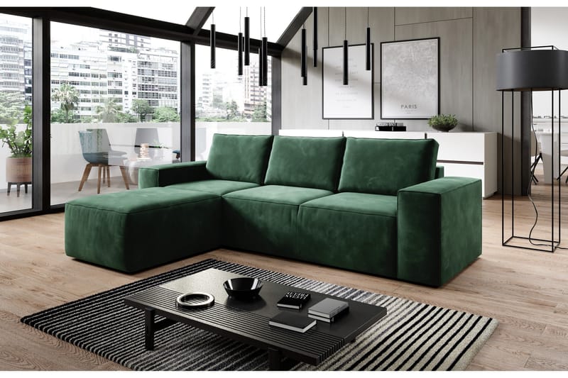 Kamli Bäddsoffa m. Divan med Förvaring - Grön - Möbler - Soffa - Bäddsoffa