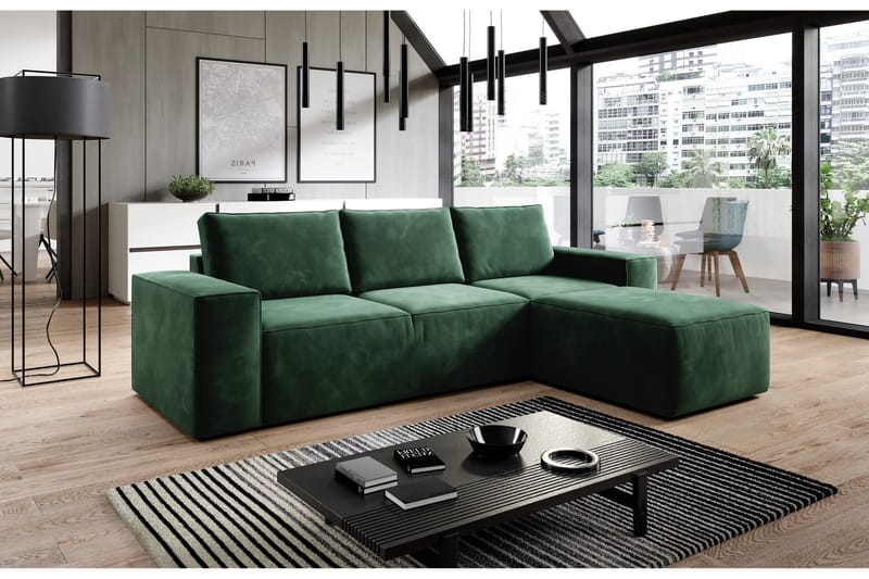 Kamli Bäddsoffa m. Divan med Förvaring - Grön - Möbler - Soffa - Bäddsoffa